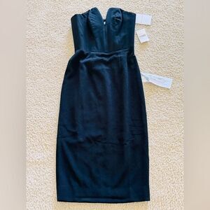NWT Dress the Population Perla Strapless Corset V-neck Black Dress Sz XS